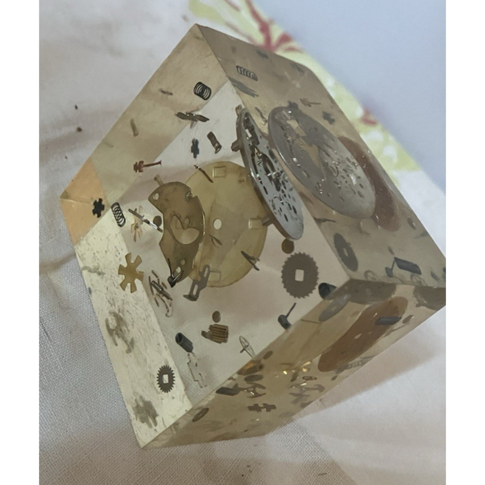 Exploding Watch In Resin Steampunk Modernist Paperweight MCM - Picture 3 of 9